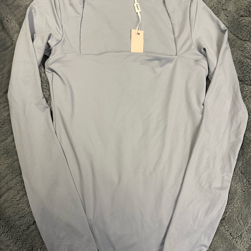 Qi Light Gray Long Sleeve Bodysuit